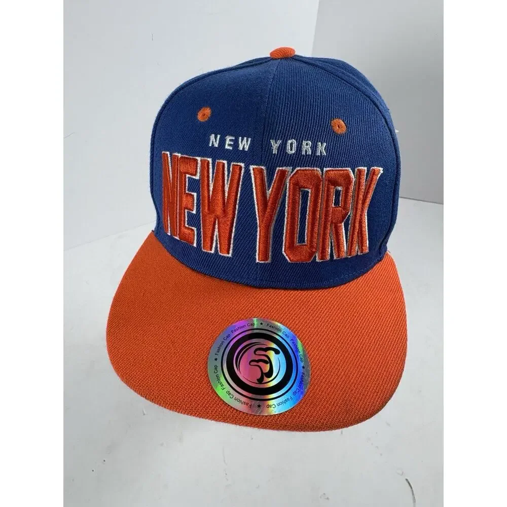 New York Snapback Hat Blue Orange Adjustable Cap Kids Youth NWT T&T